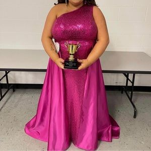 Pink Sequin Pageant Gown